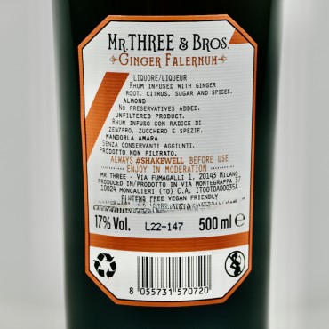 Liqueur - Mr Three & Bros Ginger Falernum / 50cl / 17%