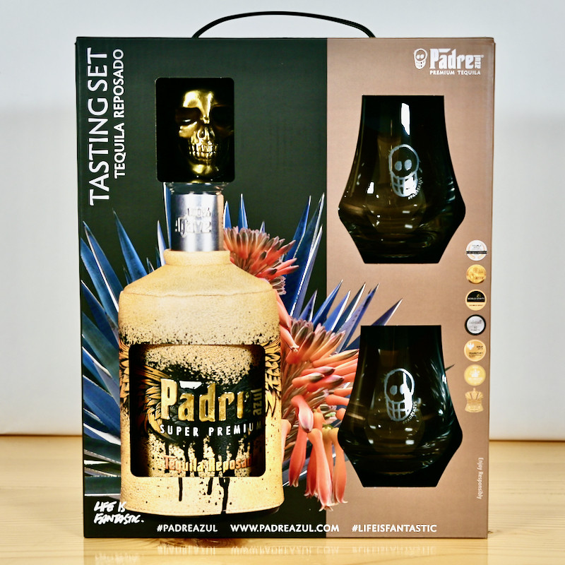 Tequila - Padre Azul Reposado Set 2 Glass / 70cl / 40%