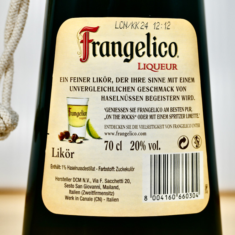 Liqueur - 20% Frangelico 70cl / Haselnusslikör 