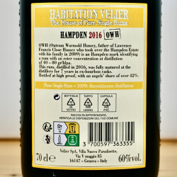 Rum - Habitation Velier Hampden 2016 7 Years OWH / 70cl / 60%