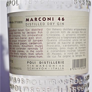 Gin - Marconi 46 by Poli / 70cl / 46% Gin 54,00 CHF