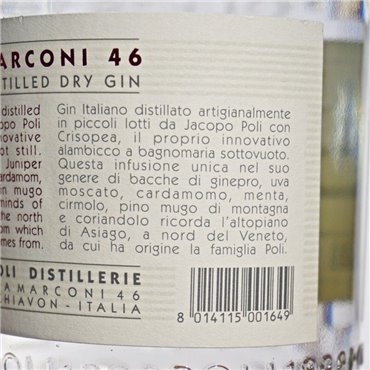 Gin - Marconi 46 by Poli / 70cl / 46% Gin 54,00 CHF