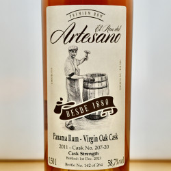 Rum - Artesano Panama Virgin Oak Cask 2011 Cask Strength / 50cl / 58.7%