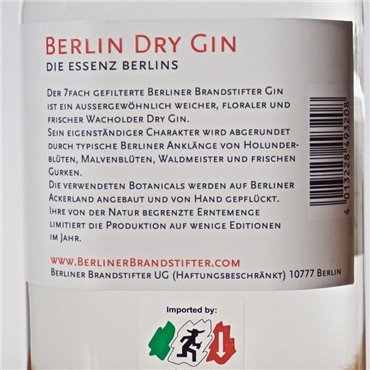 Gin - Berliner Brandstifter / 70cl / 43.3% Gin 50,00 CHF