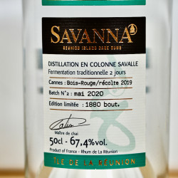 Rum - Savanna Creol Straight Rhum Blanc Agricole Batch No. 2 / 50cl / 67.4%