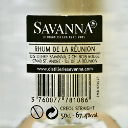 Rum - Savanna Creol Straight Rhum Blanc Agricole Batch No. 2 / 50cl / 67.4%
