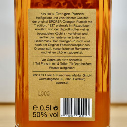 Sporer Orangen Punsch / 50cl / 50%