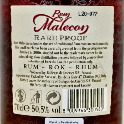 Rum - Malecon Rare Proof 13 Years Batch 2006 / 70cl / 50.5%