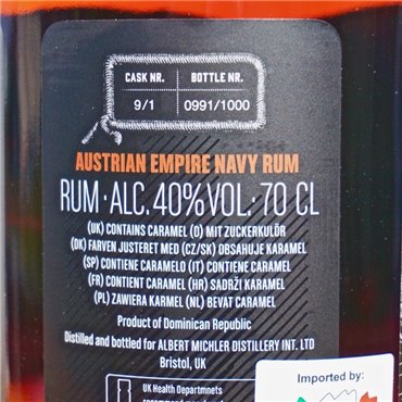 Rum - Albert Michler Austrian Empire 18 Years / 70cl / 40% Rum 54,00 CHF