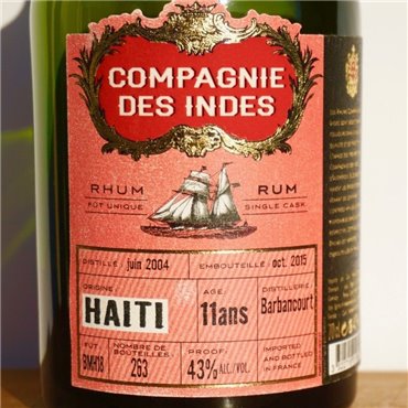 Rum - Compagnie Des Indes Haiti Single Cask 11 Years/ 70cl/ 43% Rum 87,00 CHF