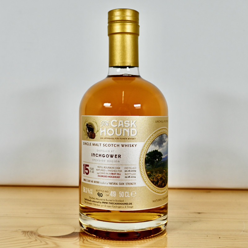 The Caskhound Inchgower 15 Years 2009 1st Fill Oloroso Cask Finish (946 Days) Whisky / 50cl / 56.3%
