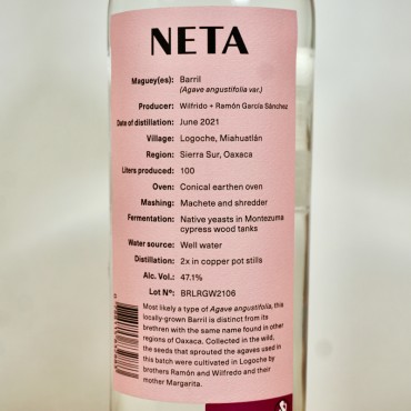 NETA Barril by Wilfrido & Ramon Garcia Sanchez Destilado de Agave / 70cl / 47%