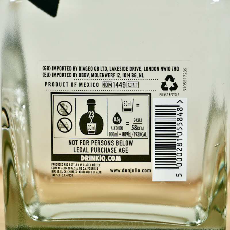 Don Julio 70th Anniversary Tequila Añejo Cristalino, 70 cl, 35 % vol.