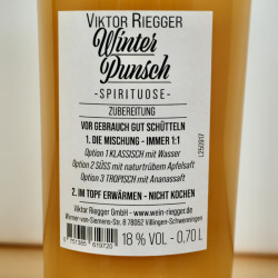 Winter Punsch auf Panama Rum-Basis by El Ron del Artesano / 70cl / 18%