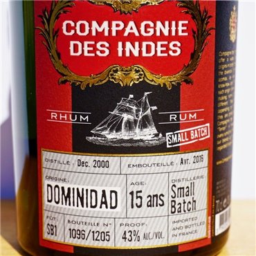 Rum - Compagnie Des Indes Dominidad 15 Years / 70cl / 43% Rum 87,00 CHF