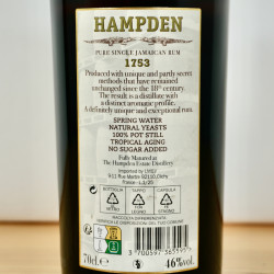 Hampden Estate 1753 Pure Single Rum / 70cl / 46%