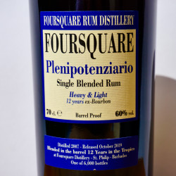 Foursquare Plenipotenziario 12 Years Single Blended Rum, 70cl, 60% vol.