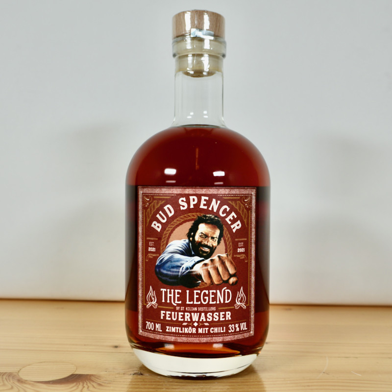 Bud Spencer The Legend Feuerwasser Chili-Zimtlikör by St. Kilian,  70 cl, 33 % vol.