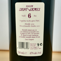 Saint James 2015 Rhum Agricole 6 Years 25th AOC Anniversary Velier, 70 cl, 47 % vol.