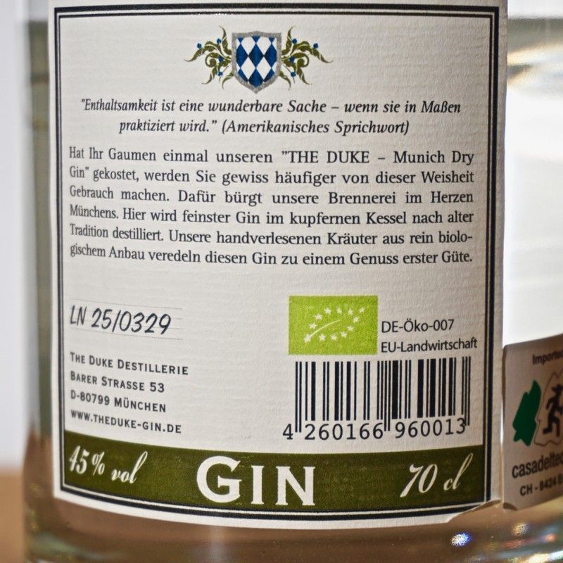 Gin - The Duke / 45% 70cl / Munich Dry