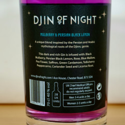 Djin of Night Mulberry & Persian Black Lemon Gin, 70 cl, 40 % vol.