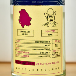 Sotoleros Lechuguilla Romel Lot 5 Destilado de Agave Bovicornuta, 70 cl, 45.6 % vol.