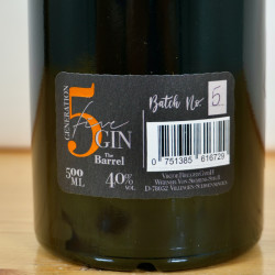 Generation 5 Gin THE BARREL PANAMA SELECT Rum Cask Batch No 5, 50 cl, 40 % vol.