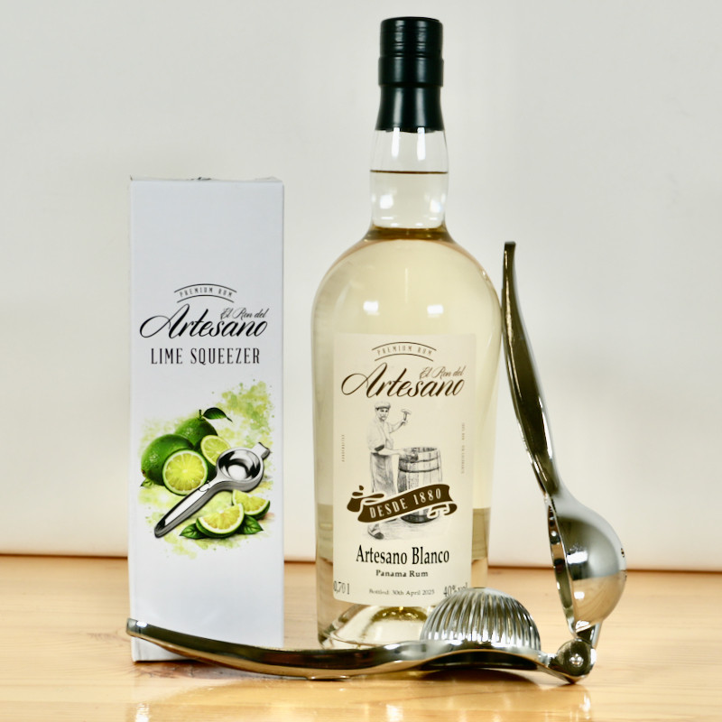 El Ron del Artesano Blanco Panama Rum, Set mit Limettenpresse, 70 cl, 40 % vol.