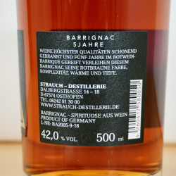 Strauch Barrignac 5 Years (Spirits of Wine), 50 cl, 42 % vol.