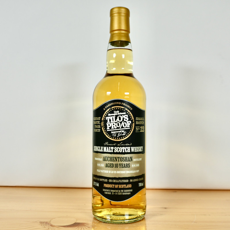 The Caskhound Tilo's Proof Auchentoshan 10 Years 1st Fill Bourbon Cask Single Malt Scotch Whisky, 70 cl, 52 % vol.