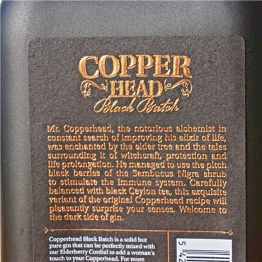Gin - Copperhead Black Batch / 50cl / 42% Gin 54,00 CHF