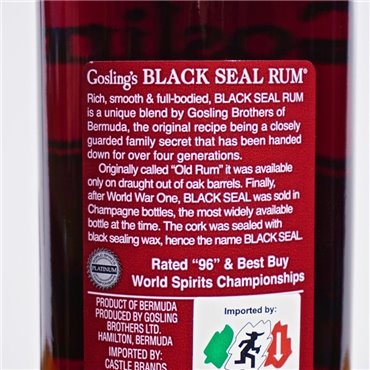 Rum - Gosling Black Seal Dark / 70cl / 40% Rum 39,00 CHF