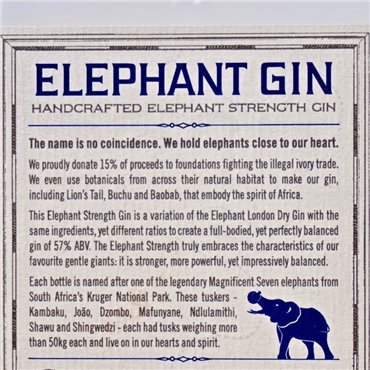 Gin - Elephant Strength Gin / 50cl / 57% Gin 52,00 CHF