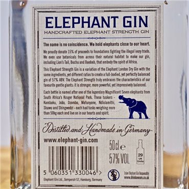 Gin - Elephant Strength Gin / 50cl / 57% Gin 52,00 CHF