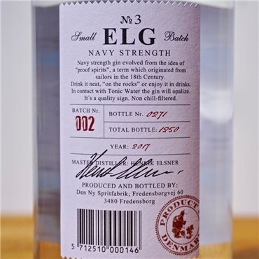 Gin - Elg No.3 Navy Strength / 50cl / 57.2% Gin 55,00 CHF