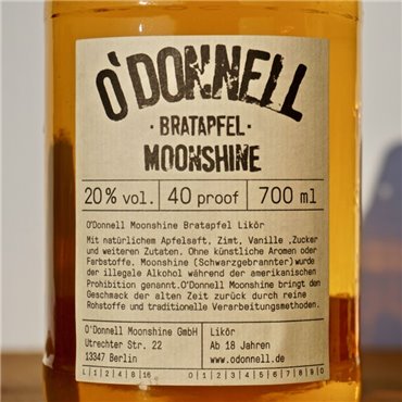 Liqueur - Moonshine O’Donnell Bratapfel / 70cl / 20% Liqueur 40,00 CHF