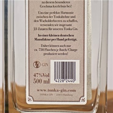 Gin - Tonka Gin / 50cl / 47% Gin 49,00 CHF
