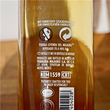 Tequila - Milagro Reposado / 70cl / 40% Tequila Reposado 49,00 CHF