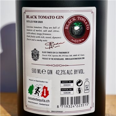 Gin - Black Tomato Gin / 50cl / 42.3%