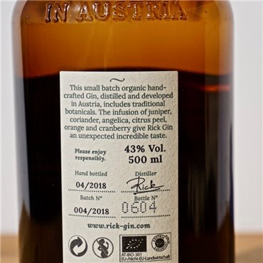 Gin - Rick Rich Dry Gin / 50cl / 43% Gin 52,00 CHF