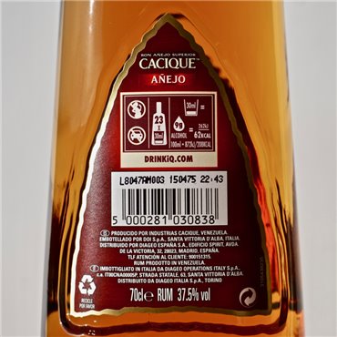 Rum - Cacique Anejo / 70cl / 37.5%