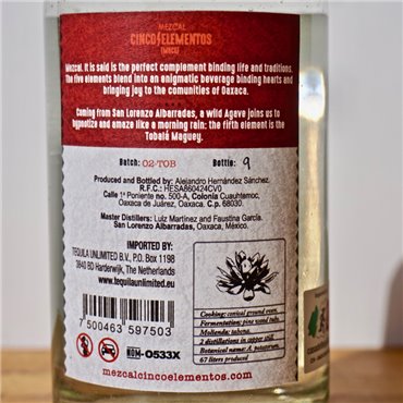 Mezcal - Cinco Elementos CE Tobala / 70cl / 50%