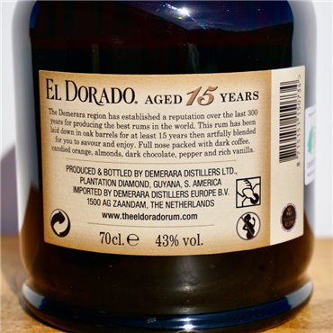 Rum - El Dorado 15 Years / 70cl / 43%