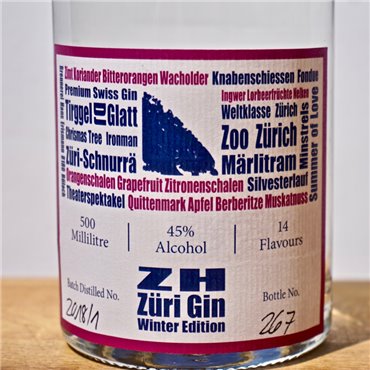 Gin - ZH Zueri Winter Gin / 50cl / 45%
