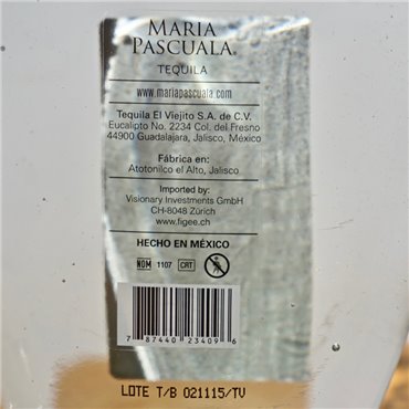 Tequila - Maria Pascuala Blanco / 70cl / 38%