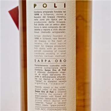Grappa - Poli Sarpa di Poli Oro Barrique / 70cl / 40%