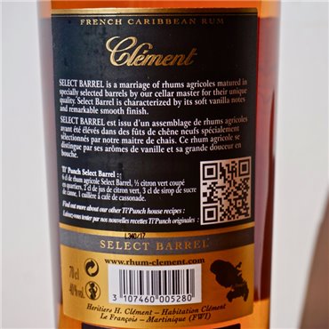 Rum - Clement Select Barrel / 70cl / 40%